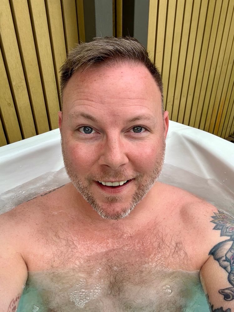 KP in the jaccuzi in San Jose, Costa Rica