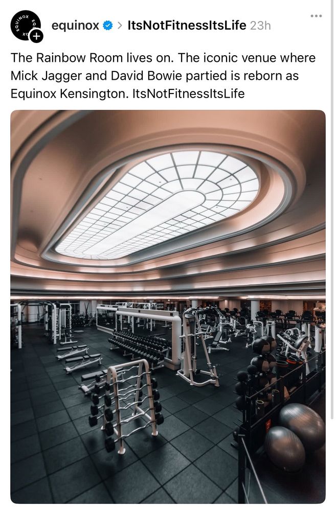 Equinox post about rainbow room
