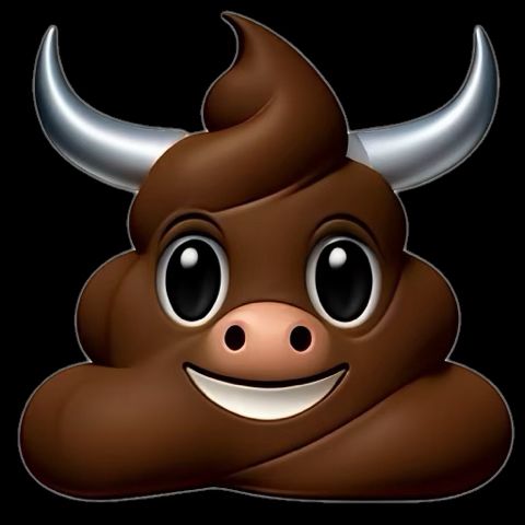 synthesized emoji of
bull and poop 