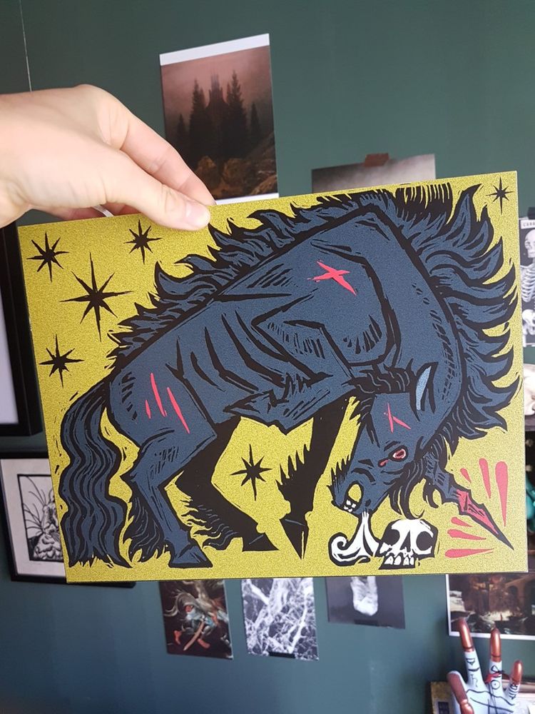 black unicorn print