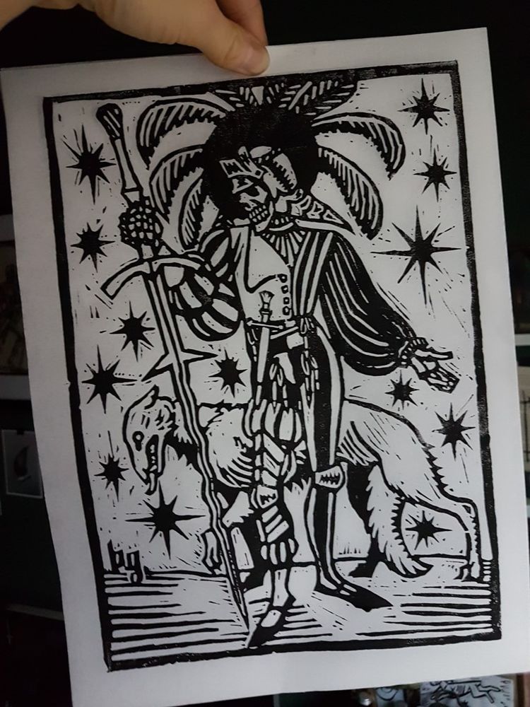 Landsknecht lino print