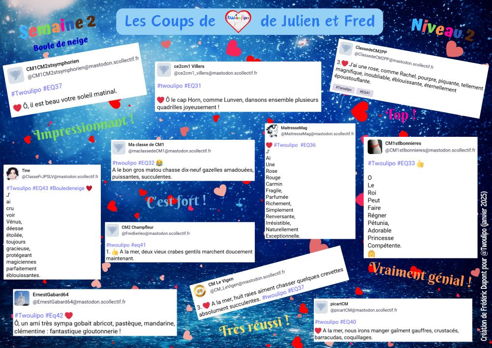 Phrases de niveau 2 de la deuxième semaine.