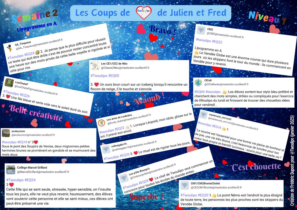 Phrases de niveau 1 de la deuxième semaine.