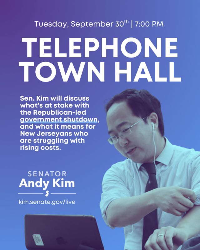 Go to kim.senate.gov/live at 7PM on Tuesday September 30.