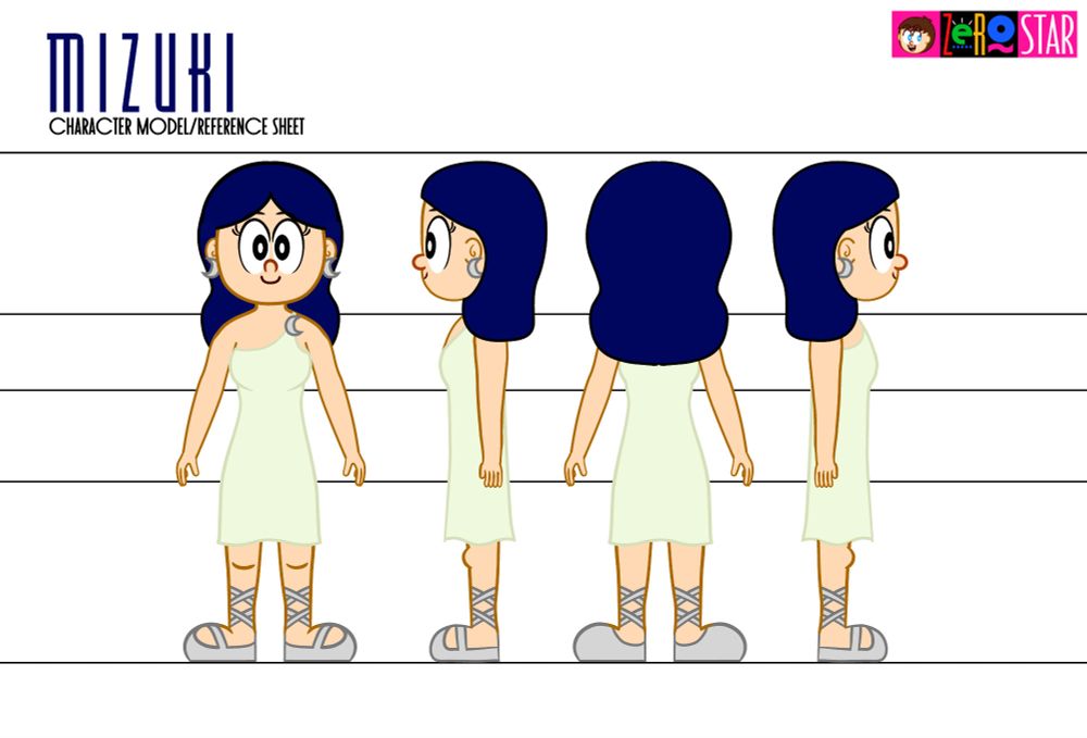A ref sheet for the OC Mizuki