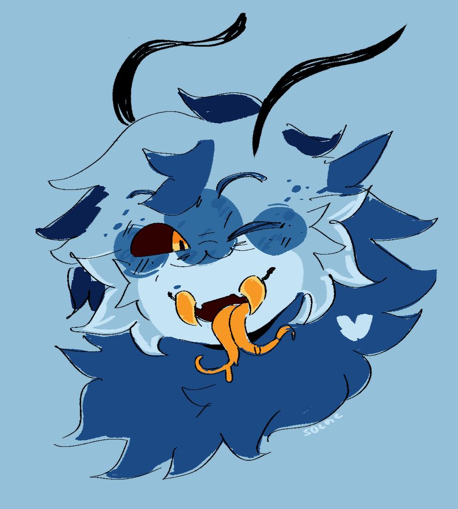 digital sketch of furry bug's head
