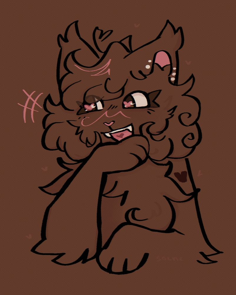 digital art of a soft brown cat who was told a funny joke