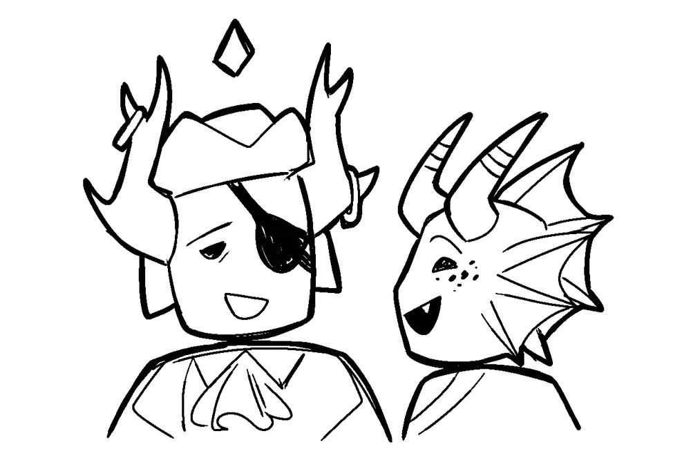They are Chatting about nonsense (uncolored doodle of Medkit and Shuriken talking 