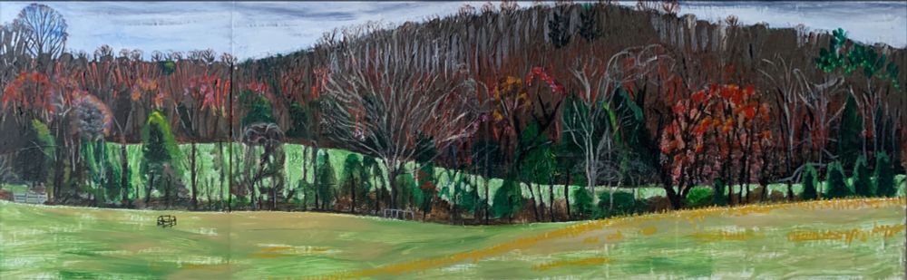 New canvas, Hidden Road Diotych , 19.5” by 61”