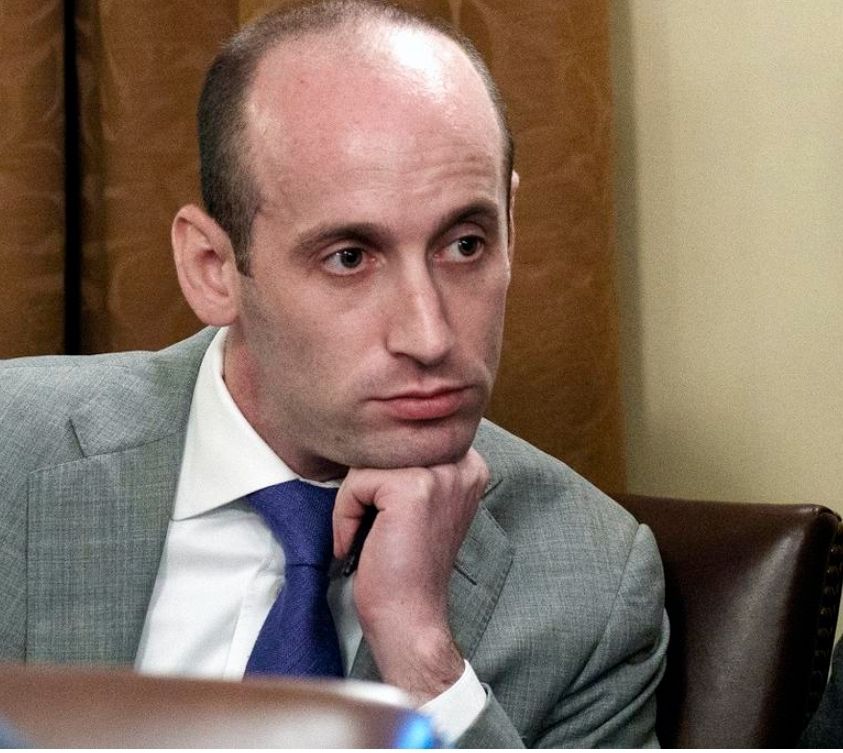 Despondent Stephen Miller thinking about Musk railing his wife 