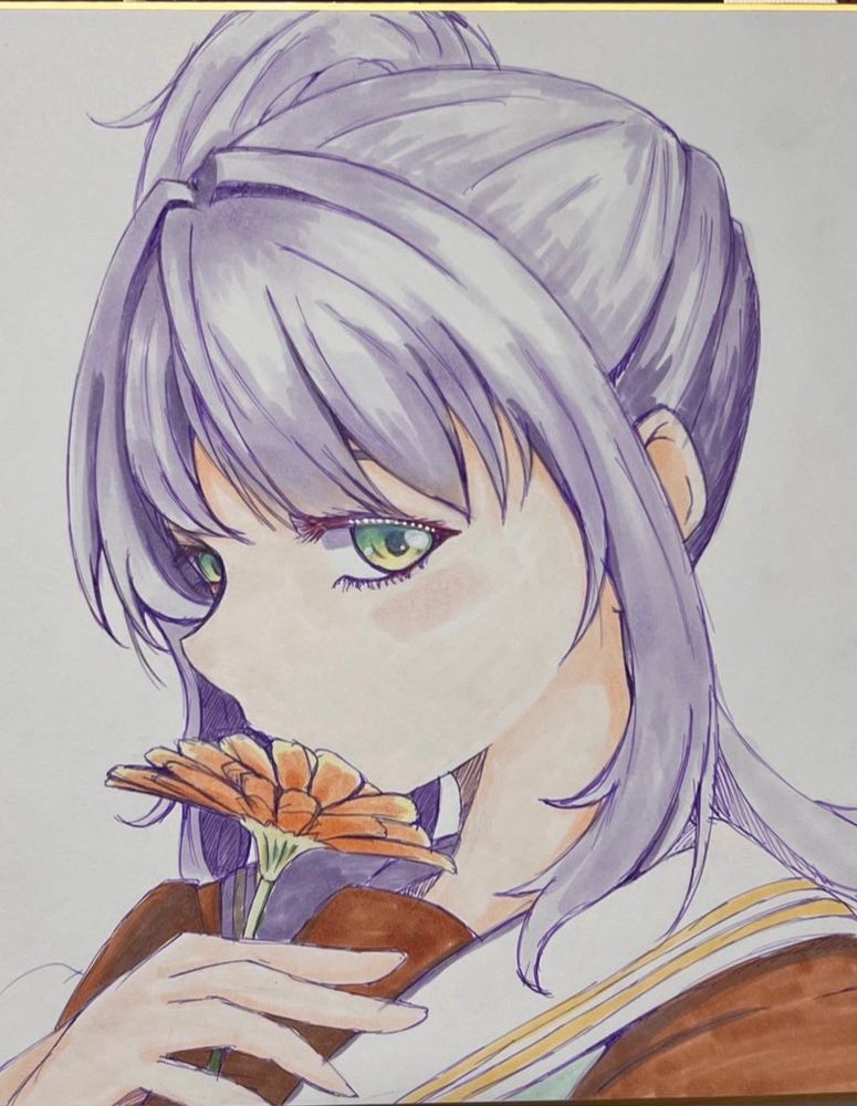 割といい斜め顔描けたと思います