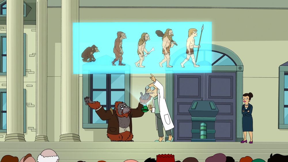 A scene from Futurama, with the Professor arguing with Dr Banjo.

Professor: "Yes, they have!

It's called Australopithecus africanus!"

Banjo: "Oh-ho! I've got you now."
