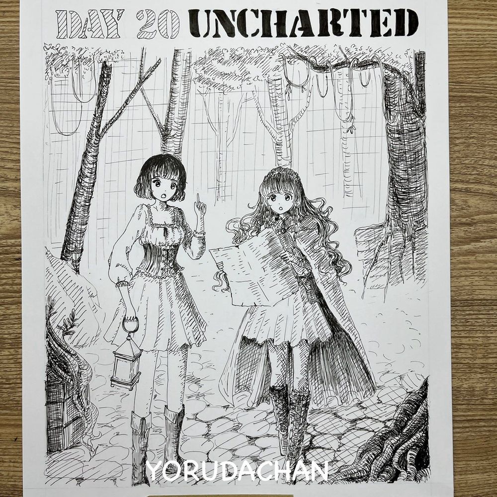 Inktober 2024 Day 20 Uncharted