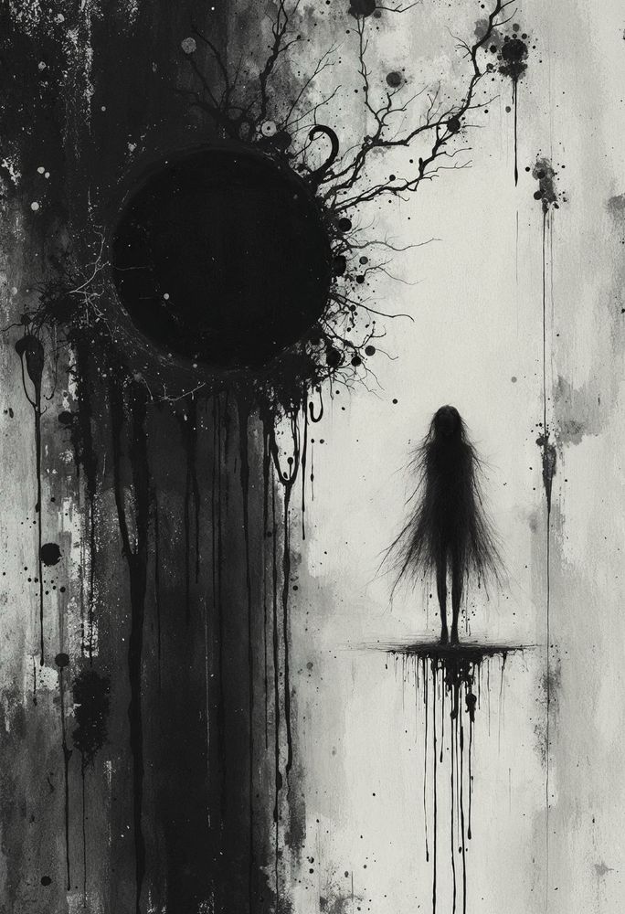 Dark blot, dark figure