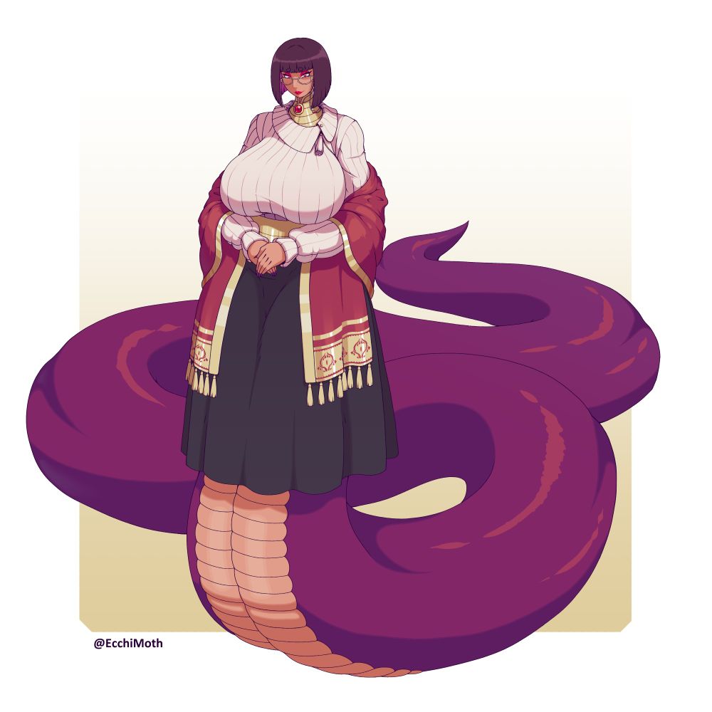 Lamia wearing a sweater, glasses and a shawl
