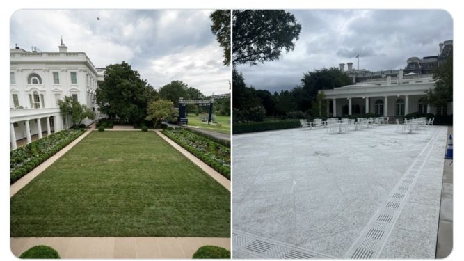 White house rose garden paved over