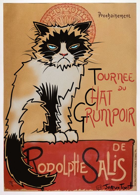 Grumpy Cat in the style of the Chat Noir poster