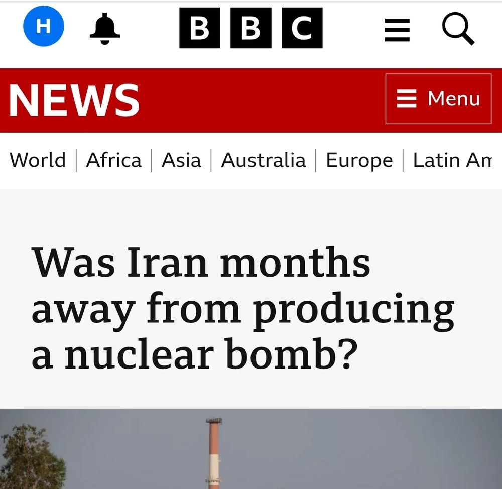 BBC headline asking if Iran was months away from producing a nuclear jomb