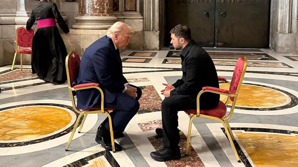 Trump and Zelensky at the Pope's Funeral