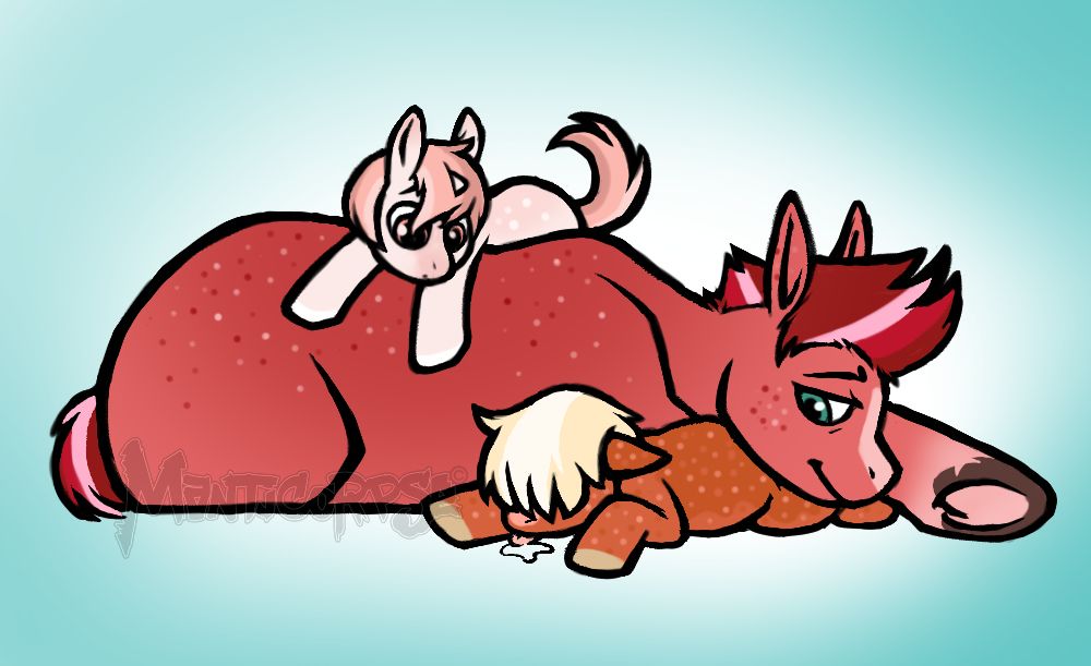 Mother and two foals.