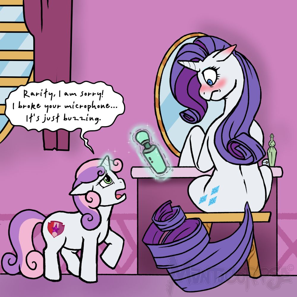 Sweetie Belle found Rarity's "magic wand". It vibrates.
