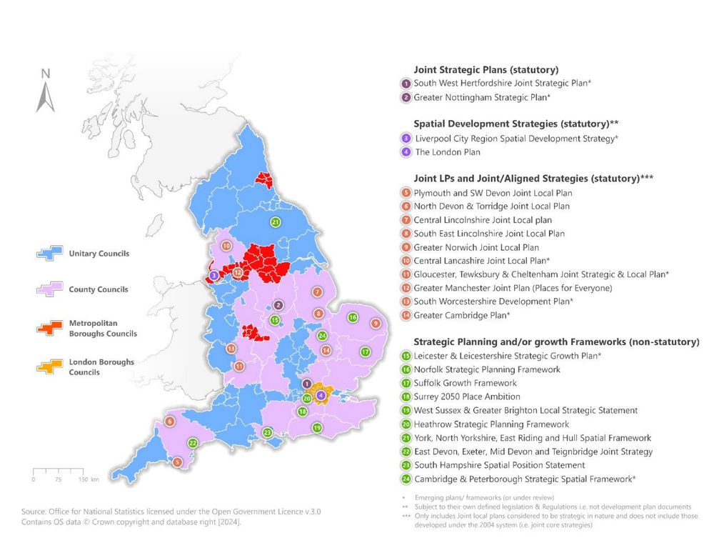 A map of statutory and non-statutory strategic planning currently happening in England.