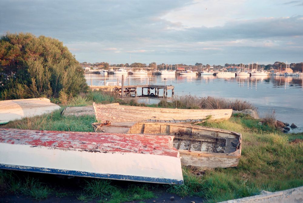 Water scene across a small boat harbour 