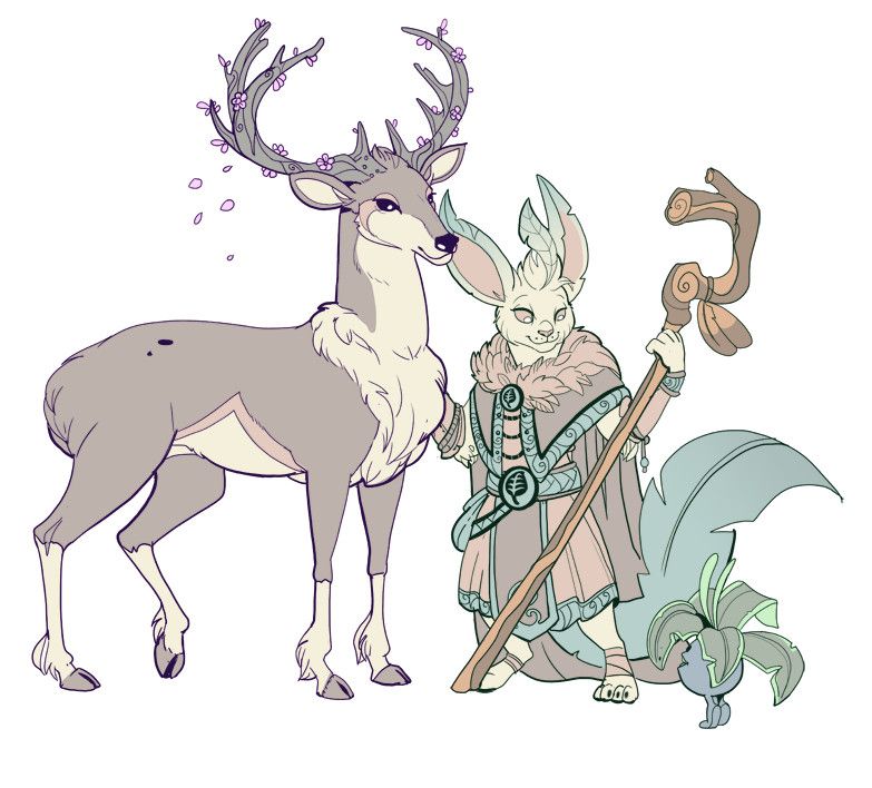 drawing of pokemone in druid dungeons and dragon style