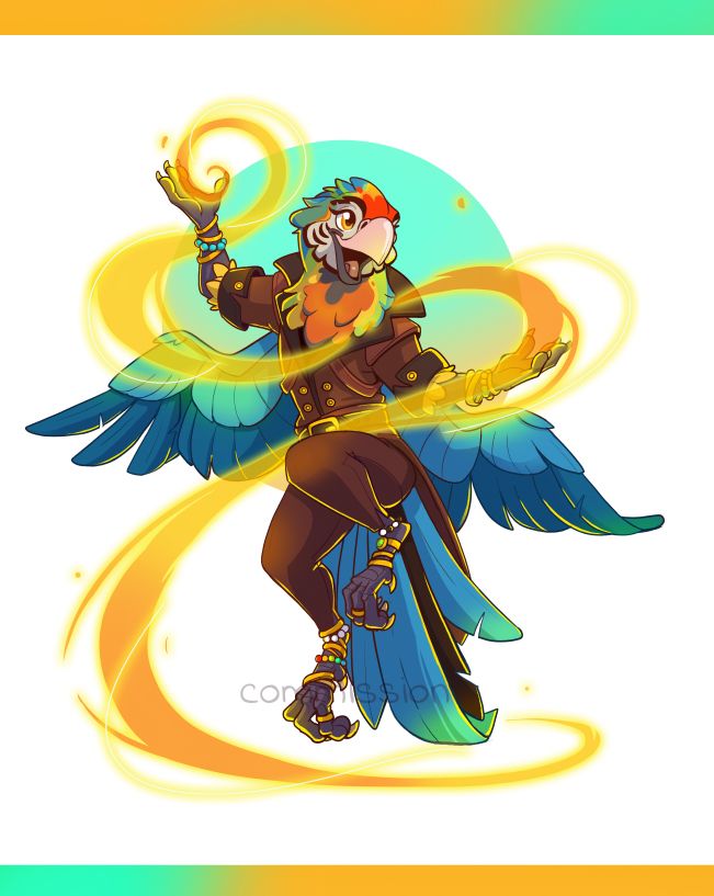 a macaw casting magic