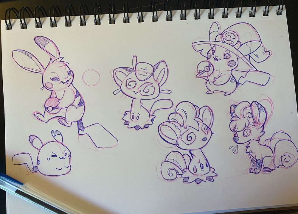 Page of Pokémon including pikachu and vulpix