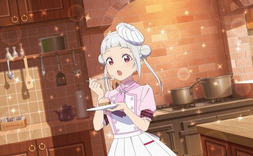 SIF2 card SR #572, from the valentines set. Idolized Chisato