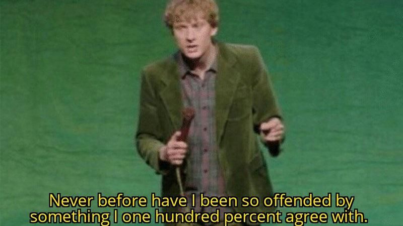 "never have i been so offended by something i 100% agree with" memee
