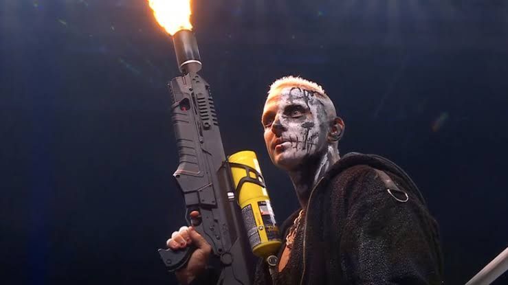 Darby with a flamethrower.