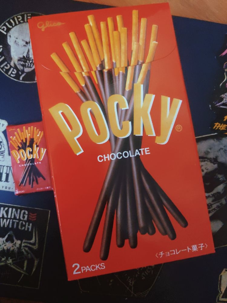 real pocky box and alongside my custom miniature pocky box.