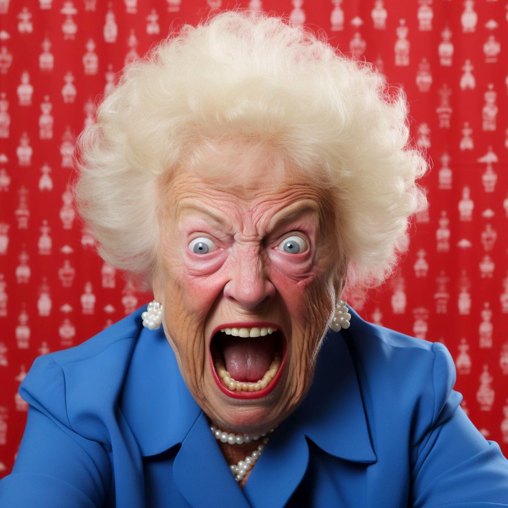 Grummelige, kekshungrige, olle Frau.... 

copyrights von freepik