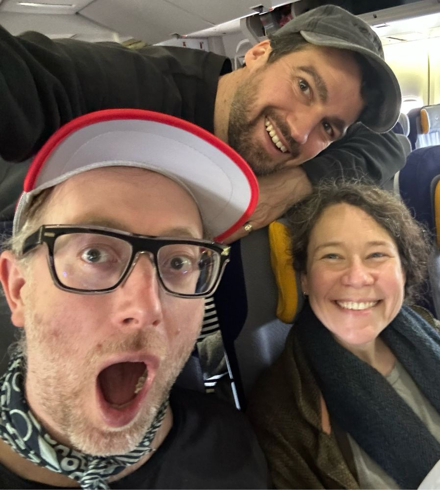 Adrian, Amanda, & Dustin on a plane