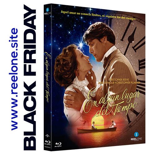Carátula de la edición en blu-ray de la película "En algún lugar del tiempo", editada por Reel One Entertainment y disponible en el Black Friday en www.reelone.site