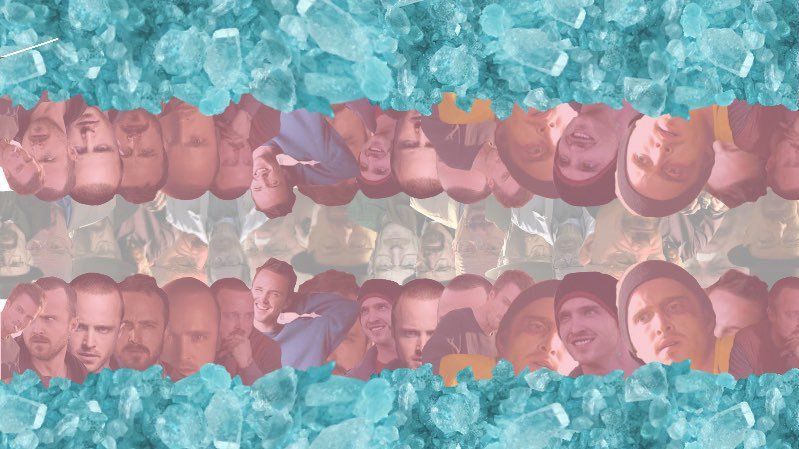 The trans flag but with Breaking Bad representing colors: crystal meth for the blue, Jesse Pinkman for the Pink and Walter White for the white.