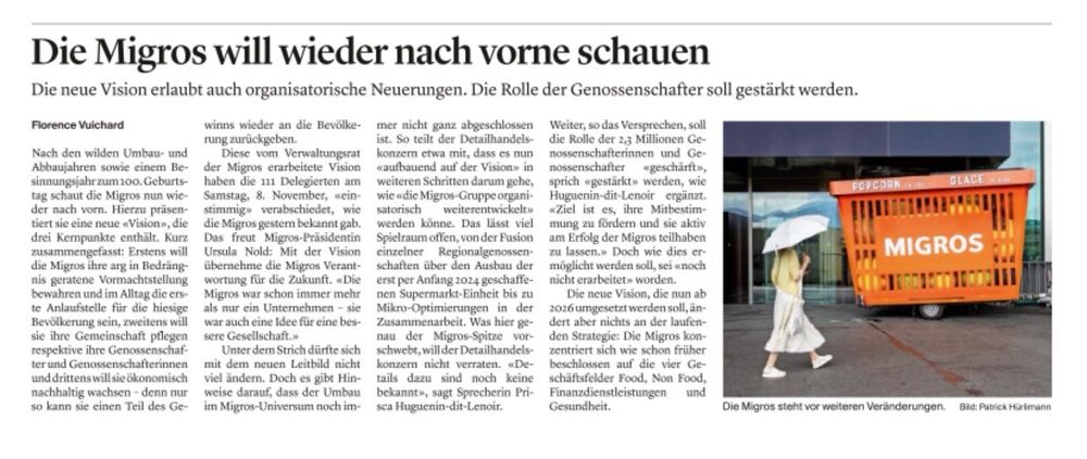 Migros schaut nach vorne. 