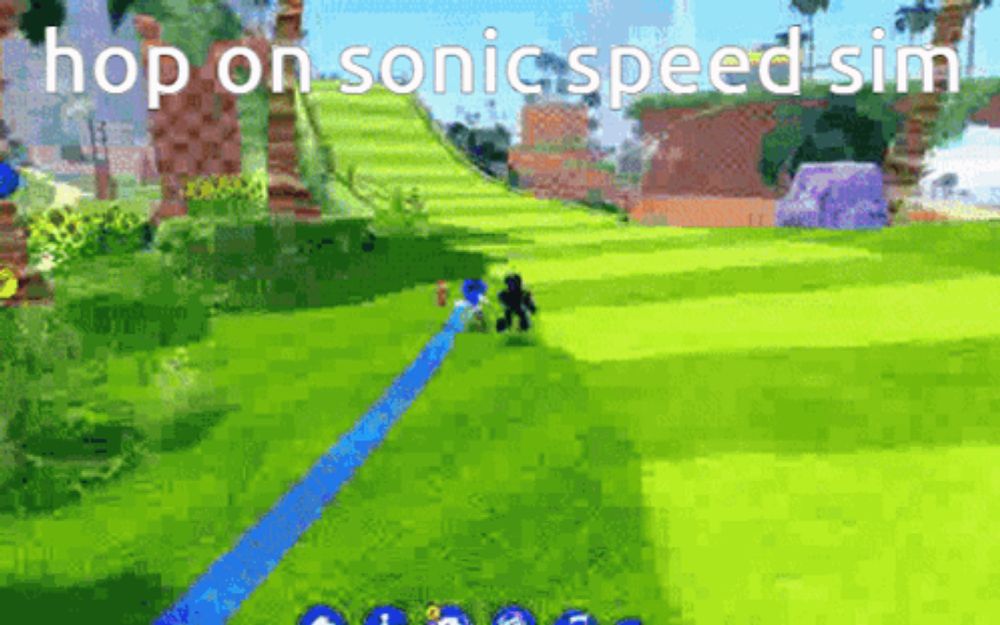 a screenshot of a video game called sonic speed sim