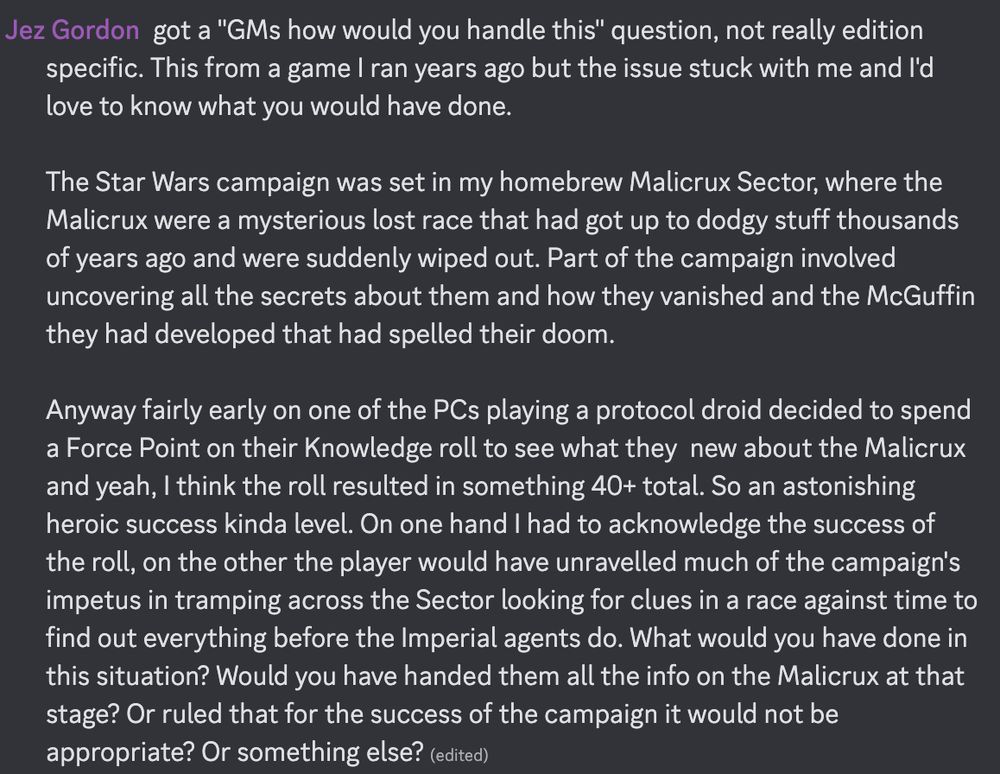 got a "GMs how would you handle this" question, not really edition specific. This from a game I ran years ago but the issue stuck with me and I'd love to know what you would have done. 

The Star Wars campaign was set in my homebrew Malicrux Sector, where the Malicrux were a mysterious lost race that had got up to dodgy stuff thousands of years ago and were suddenly wiped out. Part of the campaign involved uncovering all the secrets about them and how they vanished and the McGuffin they had developed that had spelled their doom. 

Anyway fairly early on one of the PCs playing a protocol droid decided to spend a Force Point on their Knowledge roll to see what they  new about the Malicrux and yeah, I think the roll resulted in something 40+ total. So an astonishing heroic success kinda level. On one hand I had to acknowledge the success of the roll, on the other the player would have unravelled much of the campaign's impetus in tramping across the Sector looking for clues in a race against time to find out everything before the Imperial agents do. What would you have done in this situation? Would you have handed them all the info on the Malicrux at that stage? Or ruled that for the success of the campaign it would not be appropriate? Or something else?