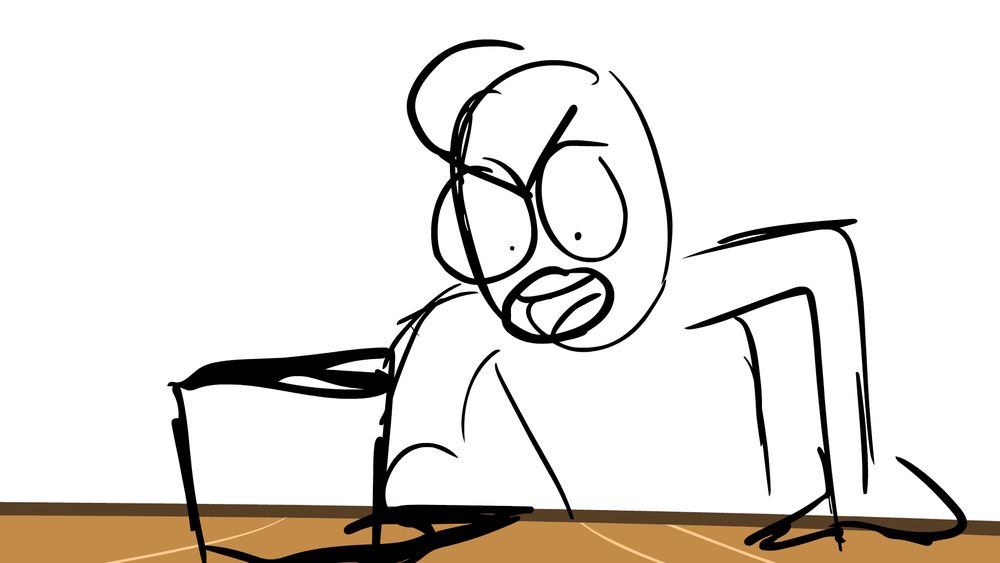Griffin yelling at a laptop