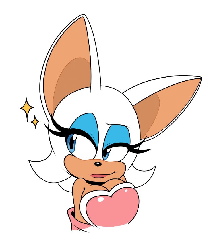 Clean and colored drawing of a flirtatious Rouge