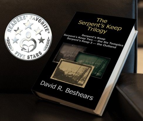 image of the Serpent's Keep Trilogy book with Readers' Favorite Five Stars award sticker.