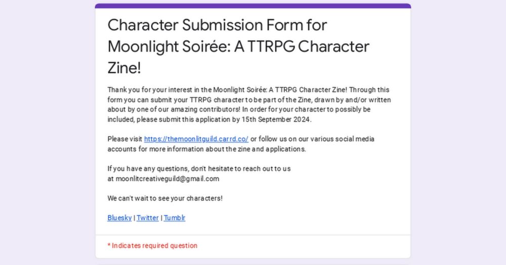 Character Submission Form for Moonlight Soirée: A TTRPG Character Zine!