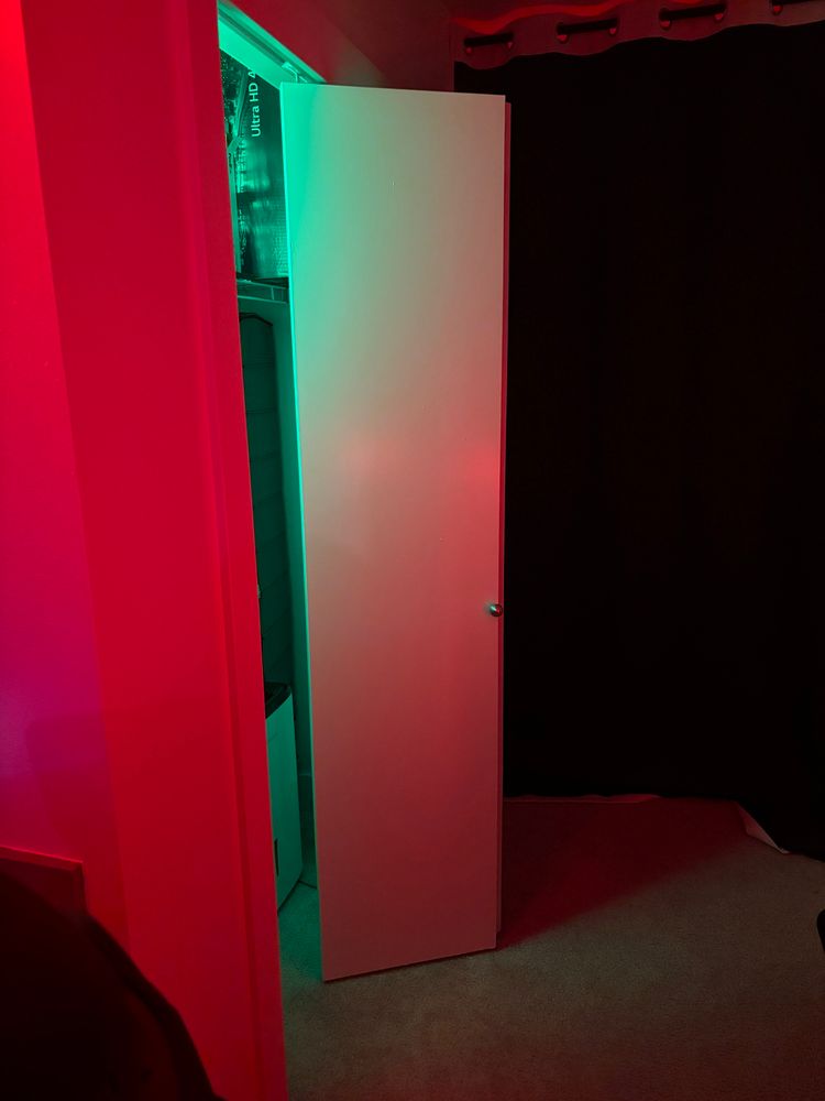 Green glowing light from Frank's closet