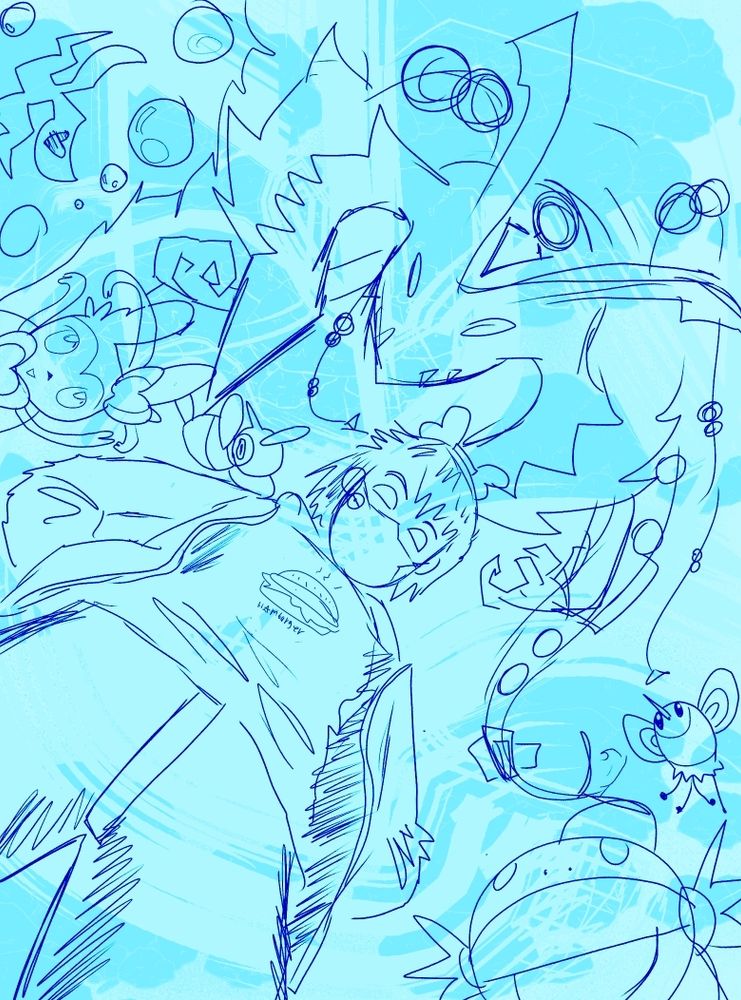 A person standing in front of a mega Rayquaza, Porygon z, Sylveon, spiritomb cutiefly and mudkip