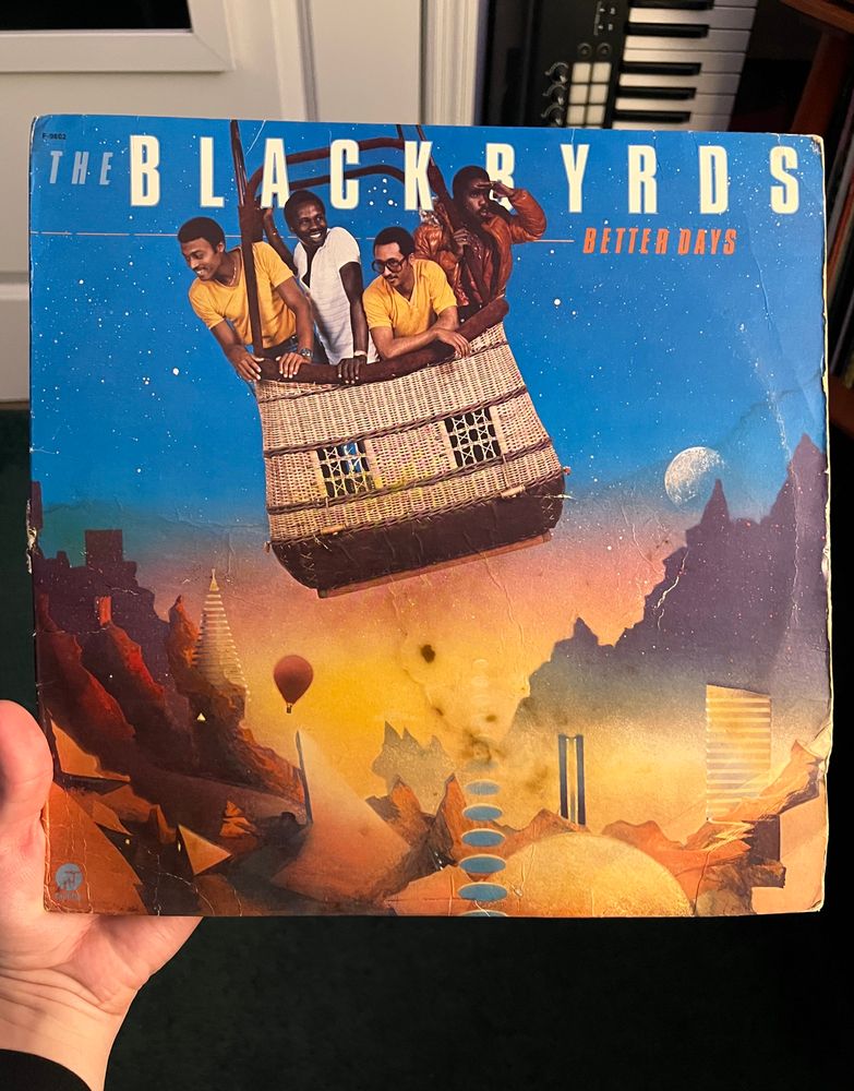 My copy of The Blackbyrds Better Days LP, bottom half of the sleeve is water damaged