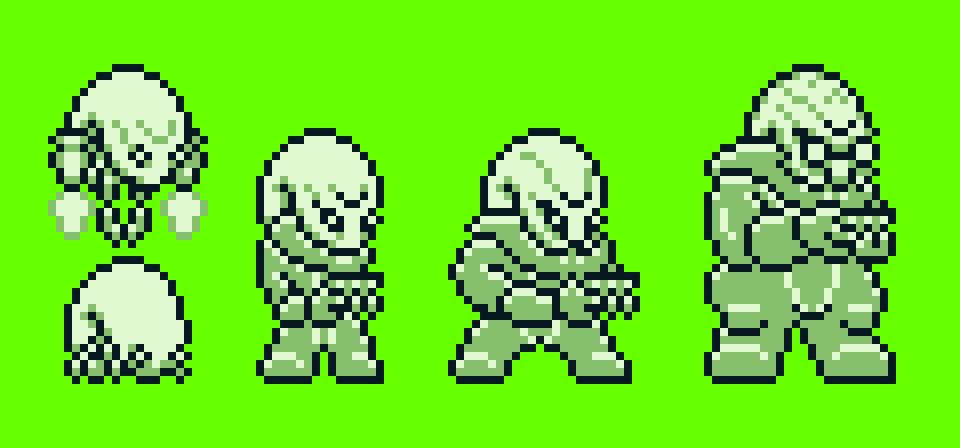 Five variants of sinister-in-a-cute-way aliens