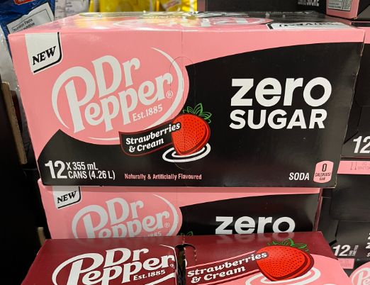 Case of Dr. Pepper Zero Strawberries & Cream Flavour 